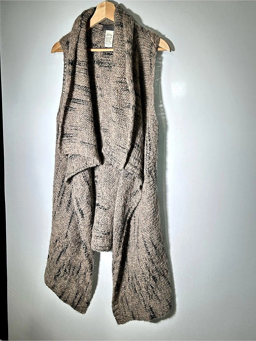 Elsamanda Made in Italy Mohair Wool Waterfall Sweater Vest One Size - Picture 3 of 12